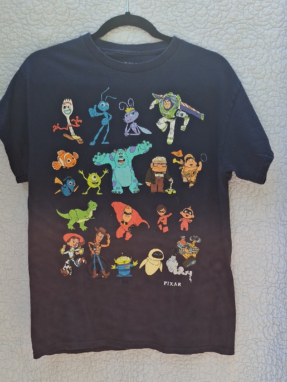 PIXAR Logo Black Graphic Tee - Bold White Print